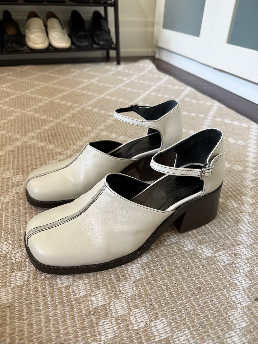 Maguire Mafra White Ankle Strap Mary Jane Heels